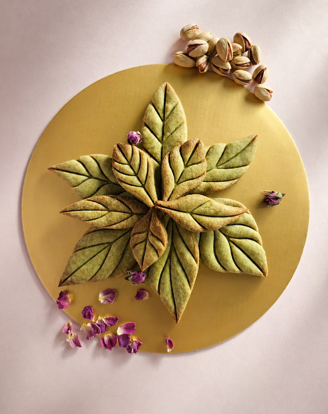 Pistachio & Rose Leaf Sablé